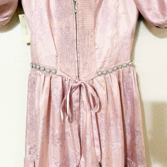 NWT V. Chapman The Emma Dress In Light Pink Windsor Brocade Floral Rhinestone 10 - Picture 13 of 13